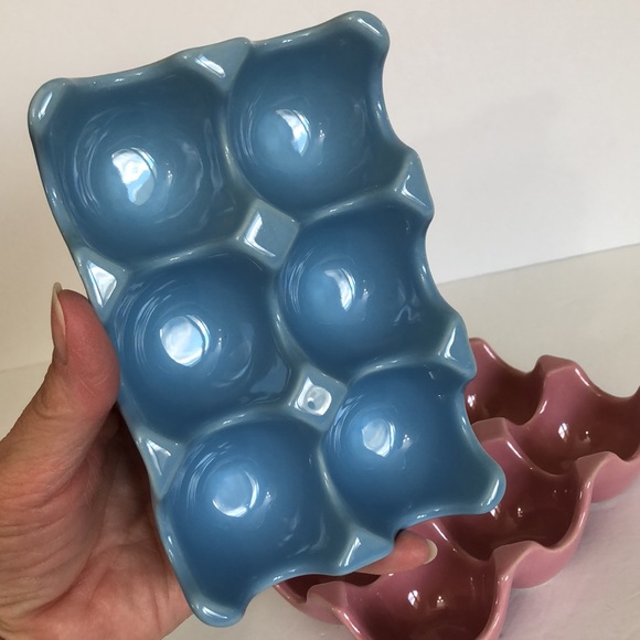 Ceramic Pink And Blue Egg Carton Holders - Picture 6 of 11